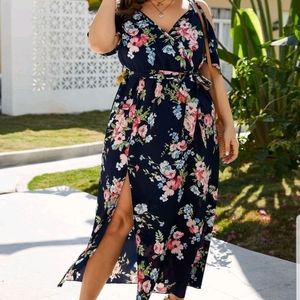 Cold shoulder floral dress